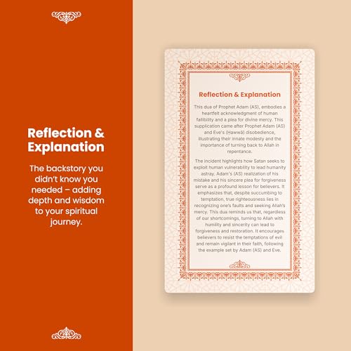 One Ummah Islamic Dua Cards - 75 Essential Supplications with Translation, Transliteration & Story - Color-Coded by Emotions - for Kids & Adults - Quran & Hadith Prayers - Learning & Memorizing Muslim Duas - Image 4