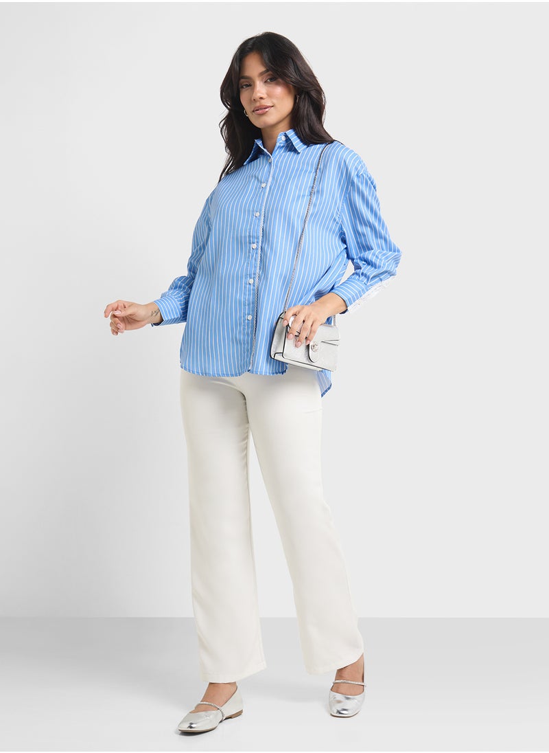 ELLA Striped Button Down Shirt  - Image 4