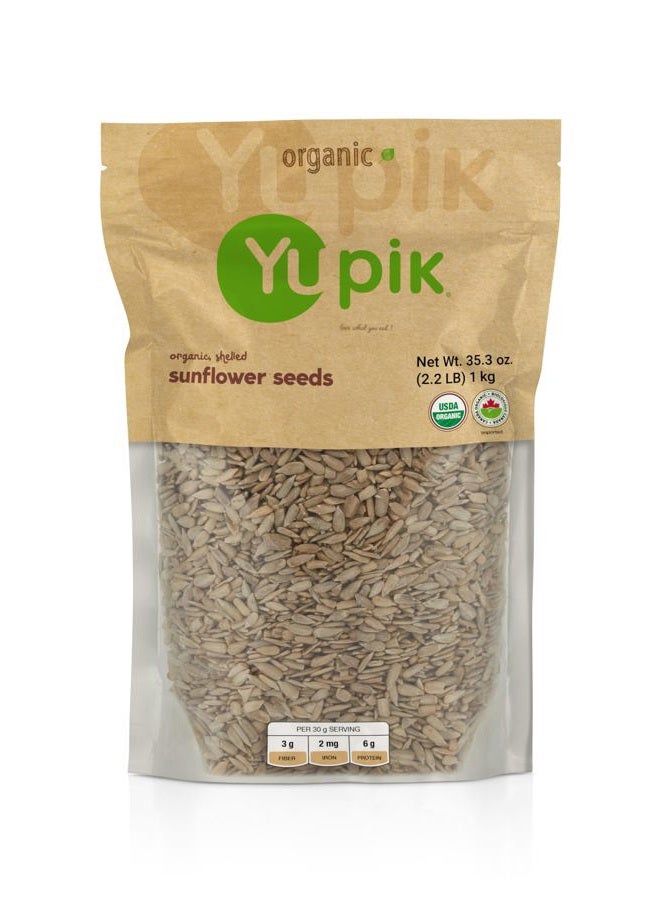 Yupik Organic Sunflower Seeds, No Shell, 2.2 lb (35.2 oz), Non-GMO, Vegan, Gluten-Free, Kosher, Raw Seeds, Salt-Free, Oil-Free, Source of Fiber & Iron, Healthy Snack, Ideal for Baking & Topping - Image 1