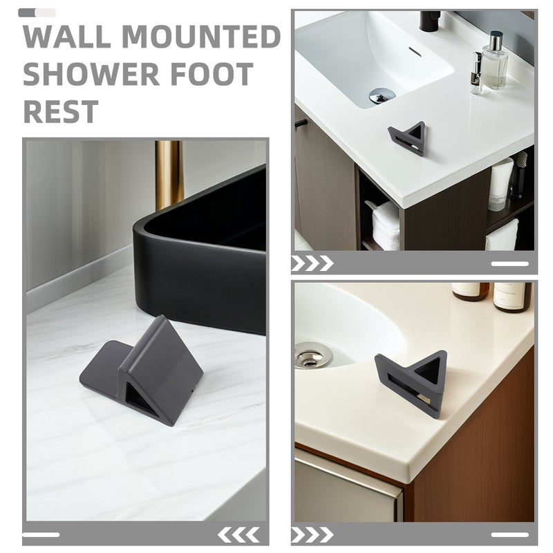 2pcs Bathroom Wall-Mounted Foot Rest Shower Foot Pedal For For Shaving Legs And Foot Care Ideal For Pregnant Women And Elderly - Image 5