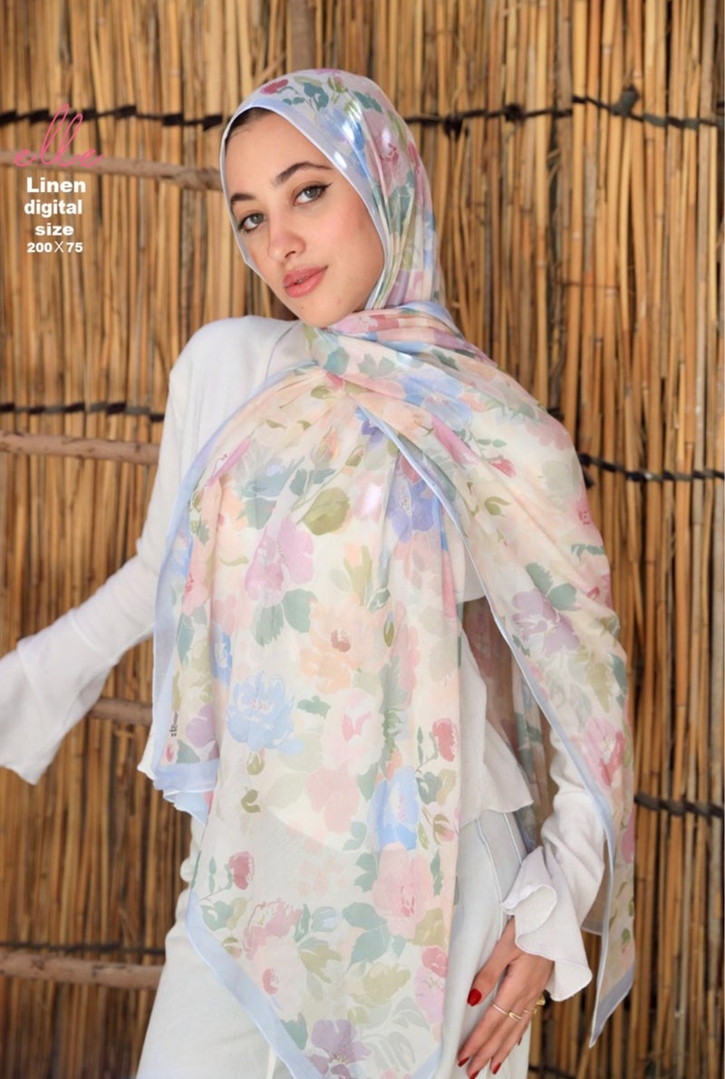 Luxury Linen Islamic Hijab Scarf for Women– Elegant Design for Daily Wear & Special Occasions – Size 200 × 75 cm