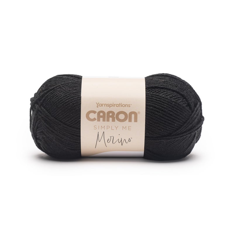 Caron Simply Me Merino Pitch Black Yarn 3 Pack of 100g35oz 50 Acrylic 50 Merino Wool 3 DK Light 215 Yards KnittingCrochet