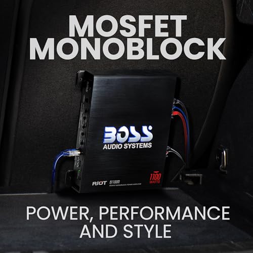 BOSS Audio Systems R1100M Monoblock Car Amplifier - 1100 High Output, 2-8 Ohm Stable, Low/High Level Inputs, Low Pass Crossover, MOSFET Power Supply - Image 3