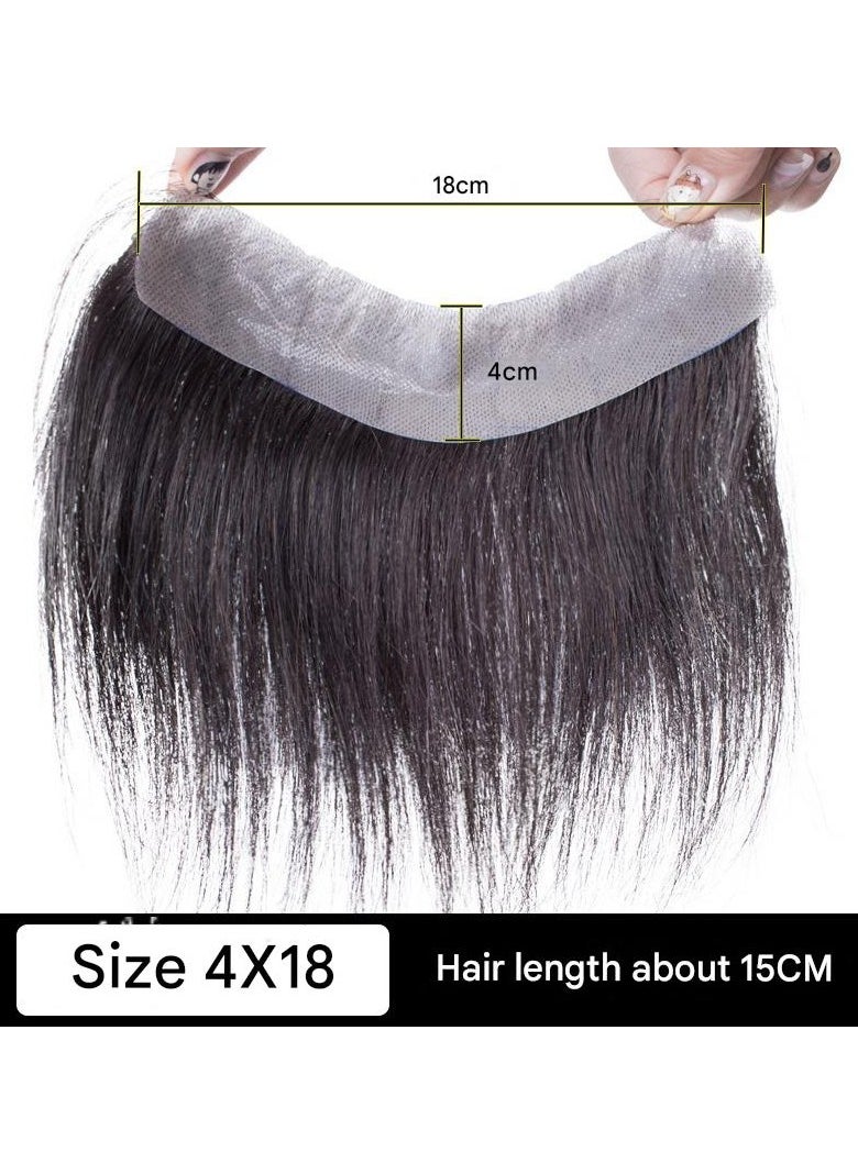 Estelle Men Forehead Hairline Toupee ,100% Human Hair Skin PU Man Hairpieces ,Frontal Hair Topper for Receding Natural Hairline Replacement Systems  - Image 2