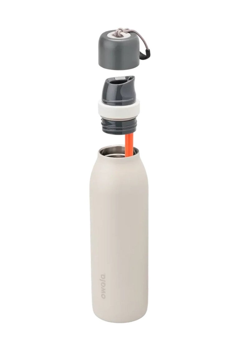 Owala Solid Thermos Flask Stainless Steel Kettle with Lid Large Capacity Ice Coffee Cup Portable Travel Home Summer Water Bottle (24OZ)  - Image 1