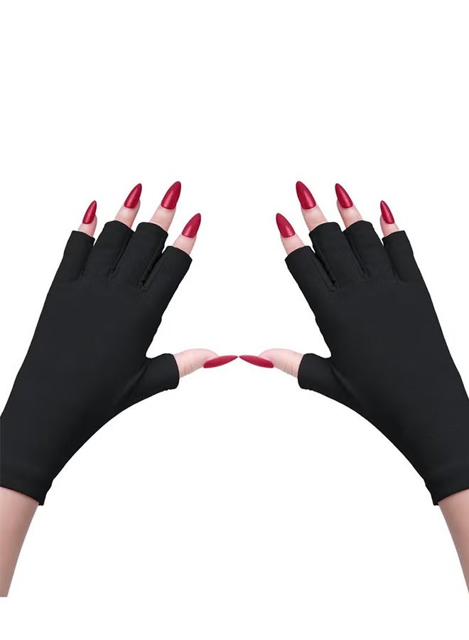 Happy D Women's UV Gloves for Gel Nail Lamp, Professional UPF50+ UV Protection Gloves for Manicures Summer Sun Protection Gloves - Image 1