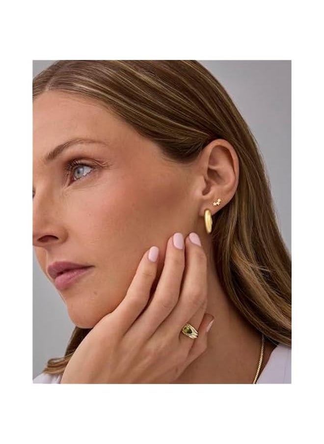 PAVOI - 14K Gold Plated Sterling Silver Posts Mini Stud Flat Back Earrings for Women | Helix Cartilage Piercing Jewelry | Dainty Pearl Star Cluster Cubic Zirconia Lotus Climber Screw Backs - Image 1