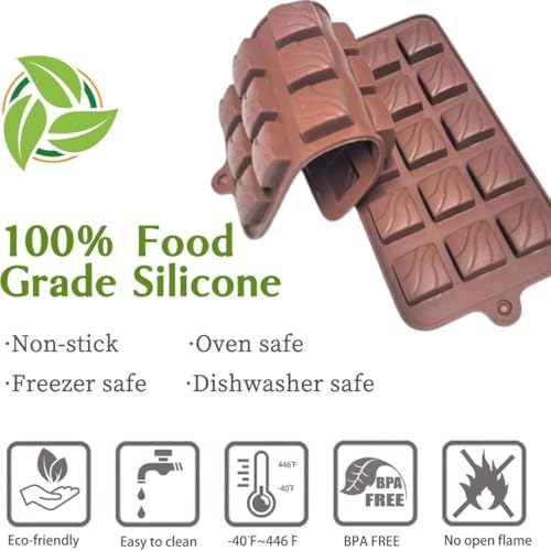 ARTO Zigzag Wave Silicone Chocolate Mould | 15 Cavity Fan Design Tray | Unique Abstract Shape for DIY Modern Chocolates & Cake Decor | Non-Stick Baking Mould (Brown) - Image 3