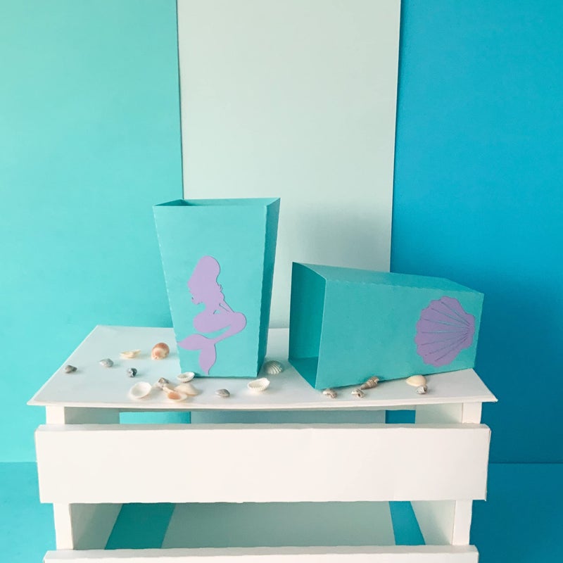 Pinfliers Under The Sea,Mermaid Theme Birthday Decorations for Girls, Paper Popcorn Box/Set of 10 Boxes,Tub Tubs, Bowl/Bday Table Decoration Items, Multicolor - Image 4