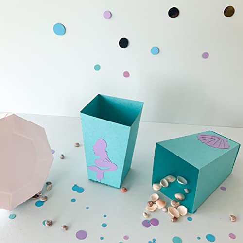 Pinfliers Under The Sea,Mermaid Theme Birthday Decorations for Girls, Paper Popcorn Box/Set of 10 Boxes,Tub Tubs, Bowl/Bday Table Decoration Items, Multicolor - Image 3