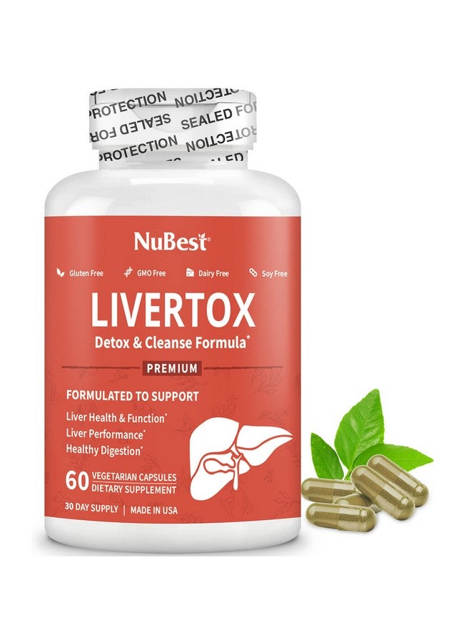 NuBest LiverTox من NuBest - تركيبة صحية فاخرة للكبد - تنظيف الكبد، إزالة السموم وإصلاح - مع حليب الشوك، كولين، بنجر، كركم، خرشوف ونديلون - 60 كبسولة | إمداد لمدة شهر - Image 1