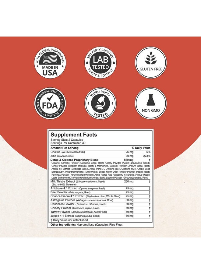 NuBest LiverTox من NuBest - تركيبة صحية فاخرة للكبد - تنظيف الكبد، إزالة السموم وإصلاح - مع حليب الشوك، كولين، بنجر، كركم، خرشوف ونديلون - 60 كبسولة | إمداد لمدة شهر - Image 2