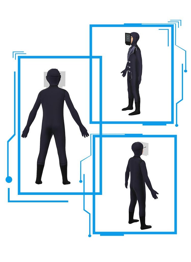 Generic 1 Set Party Cosplay Skibidi Toilet Man TV Man Costume For Kids Black TV Man Costume Adult With Masks  - Image 5