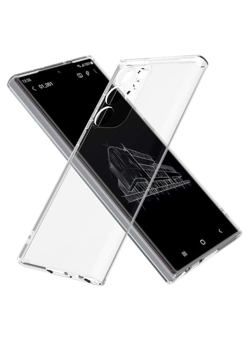 Samsung Galaxy S24 Ultra Clear Case Soft Flexible Silicone TPU Shockproof Transparent Rubber Back Cover With Camera Protection Compatible for Samsung Galaxy S24 Ultra