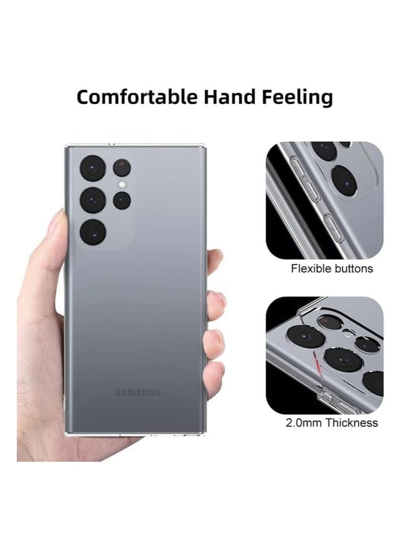 Samsung Galaxy S24 Ultra Clear Case Soft Flexible Silicone TPU Shockproof Transparent Rubber Back Cover With Camera Protection Compatible for Samsung Galaxy S24 Ultra