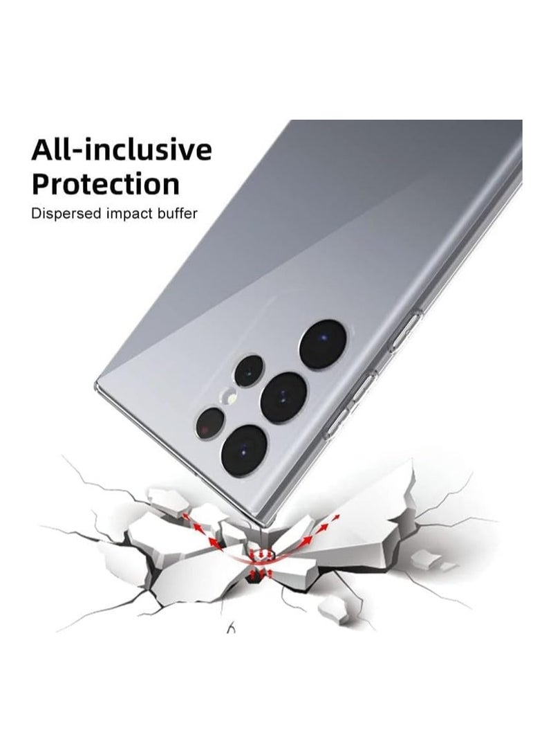 Samsung Galaxy S24 Ultra Clear Case Soft Flexible Silicone TPU Shockproof Transparent Rubber Back Cover With Camera Protection Compatible for Samsung Galaxy S24 Ultra