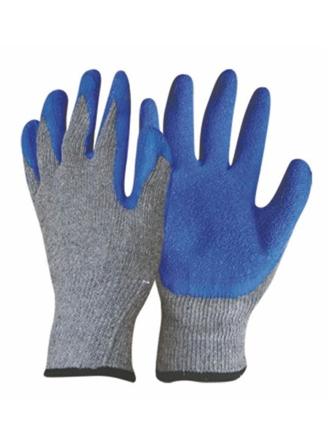 Heavy Duty Rubber Latex Double Coated Work Gloves with Grip – Ideal for Construction, Gardening, and More – Blue (1X12-Pair) - Image 2