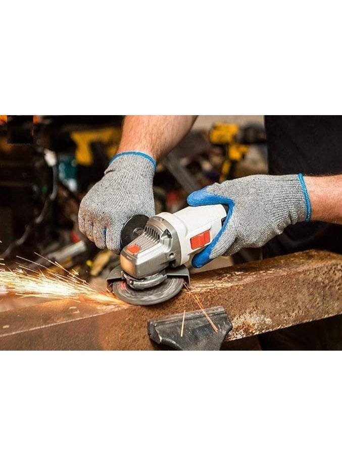 Heavy Duty Rubber Latex Double Coated Work Gloves with Grip – Ideal for Construction, Gardening, and More – Blue (1X12-Pair) - Image 3