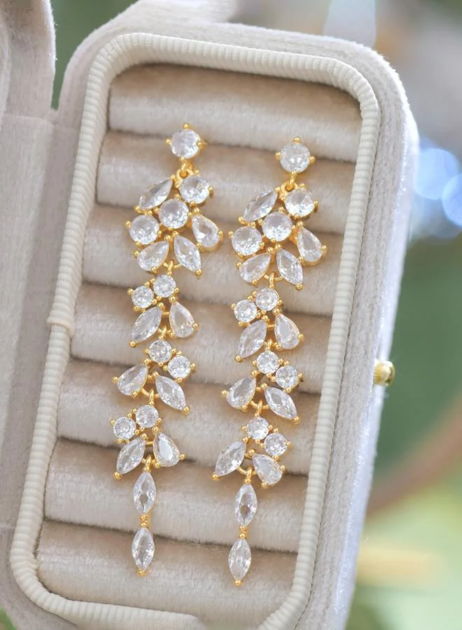 Take Two Take Two Floral Rhinestone Drop Earrings
