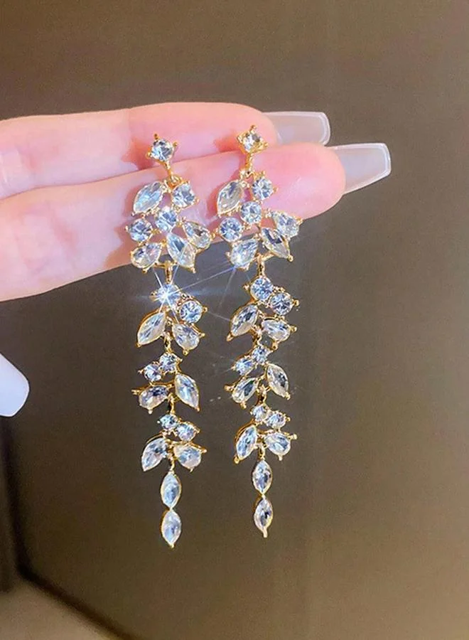 Take Two Take Two Floral Rhinestone Drop Earrings