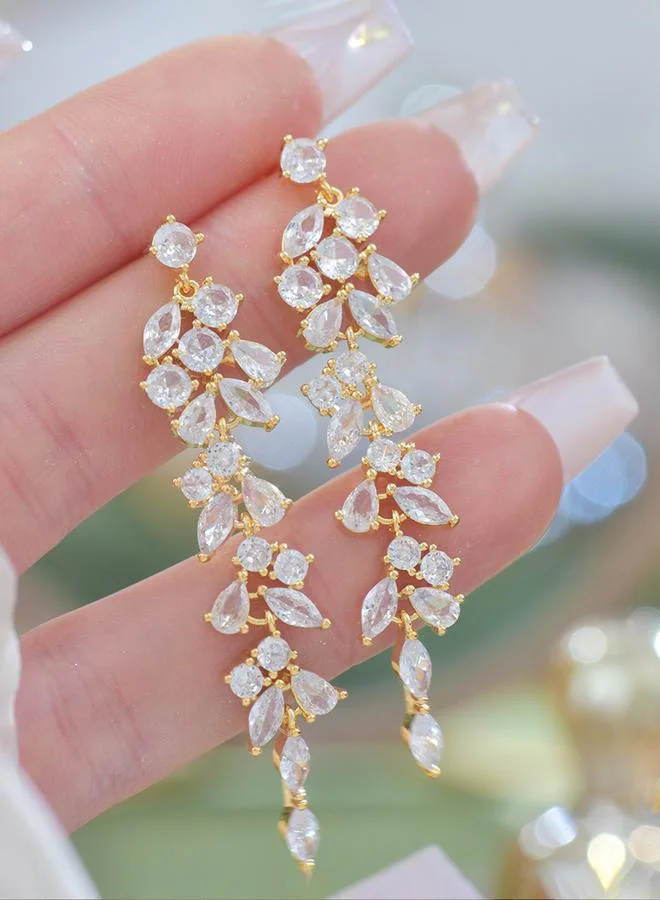 Take Two Take Two Floral Rhinestone Drop Earrings