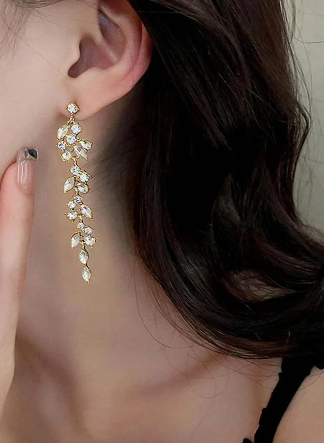 Take Two Take Two Floral Rhinestone Drop Earrings