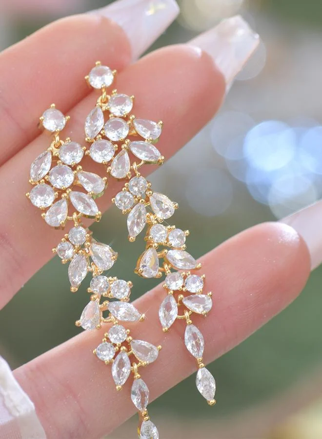 Take Two Take Two Floral Rhinestone Drop Earrings