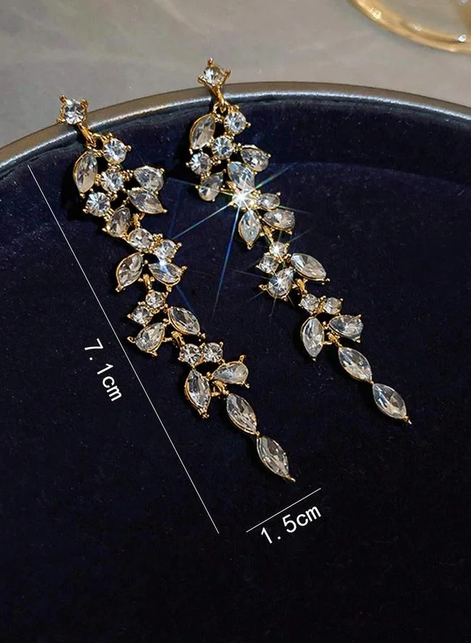 Take Two Take Two Floral Rhinestone Drop Earrings