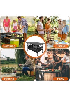 Eoptify Foldable Camping Table With Adjustable Height And Large Storage Bag For Outdoor Picnic, Portable Aluminum Outdoor Folding Picnic Table with Storage Bag for Camping Table and Beach للطي طاولة  - Image 5