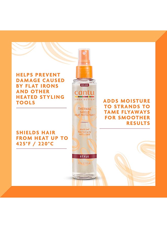Cantu Thermal Shield Heat Protectant 151 ml - Shea Butter Formula Protects Hair up to 425°F, Gentle on Relaxed, Permed & Natural Hair Multicolour - Image 3