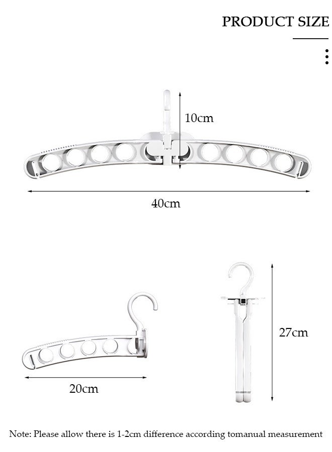 DUNISO 2 PCS Folding Clothes Drying Rack, Outdoor Travel Clothes Rack with 8 Holes, Portable Laundry Room Hanging Rack, Household Balcony Bathroom Wall Mounted Clothes Bar with 360 Degree Rotatable Hook, Clothes Storage Organizer Rack for Shirts Dresses and Pants - Image 2