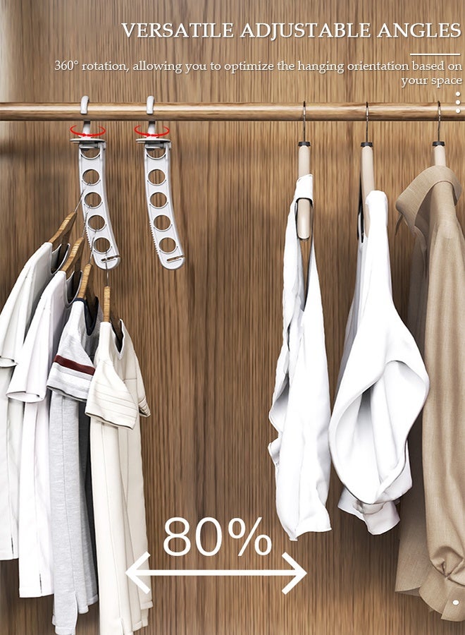 DUNISO 2 PCS Folding Clothes Drying Rack, Outdoor Travel Clothes Rack with 8 Holes, Portable Laundry Room Hanging Rack, Household Balcony Bathroom Wall Mounted Clothes Bar with 360 Degree Rotatable Hook, Clothes Storage Organizer Rack for Shirts Dresses and Pants - Image 3