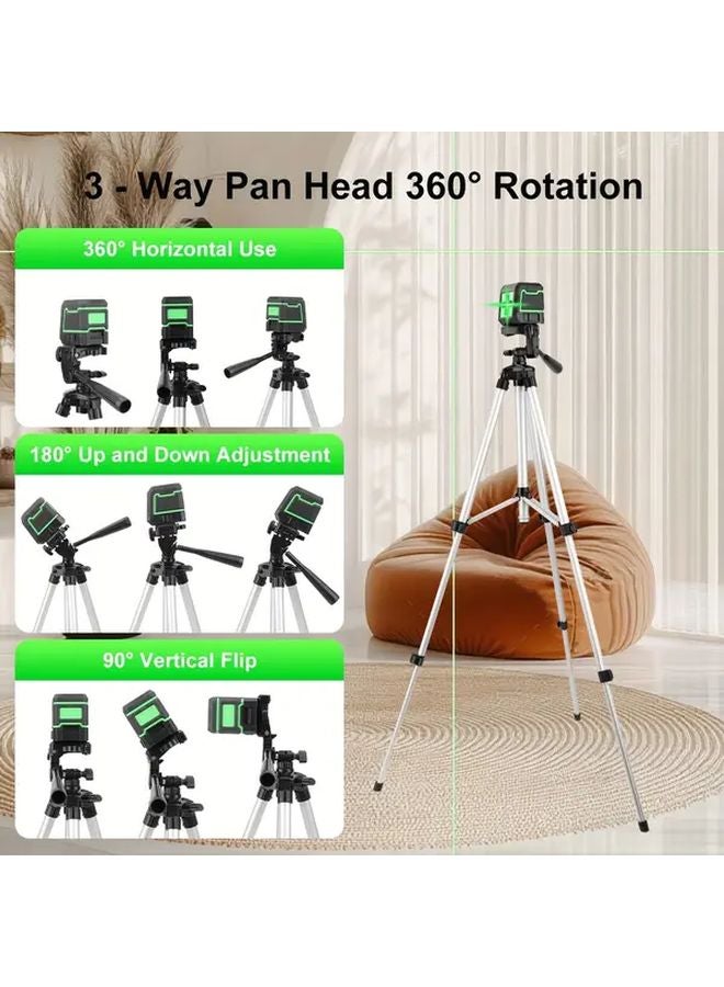 HILDA Green 2 Line Self Leveling Laser Level With Tripod 100ft Cross Line For Construction - Image 5