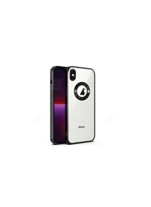 Compatible with iPhone  xs max  Case with Camera Lens Protector Logo View Soft TPU Back Cover for Women Men Soft TPU Back Cover -black