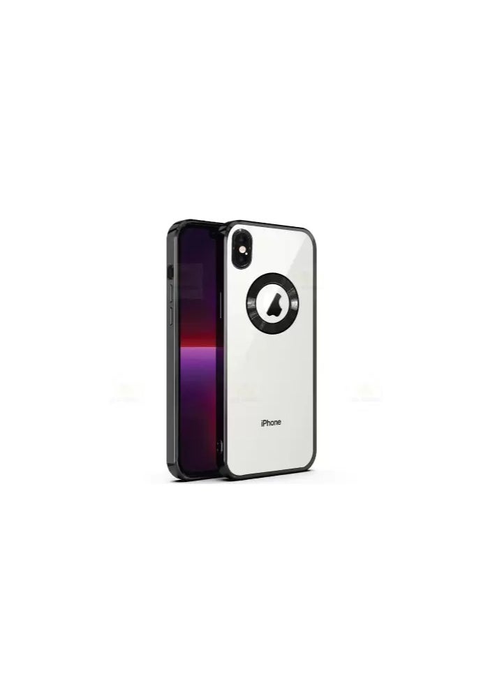 Compatible with iPhone  xs max  Case with Camera Lens Protector Logo View Soft TPU Back Cover for Women Men Soft TPU Back Cover -black