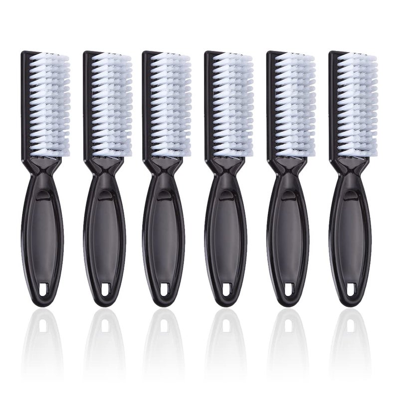 SQULIGT 6Pcs Handle Grip Nail Brush Hand Fingernail Cleaner Brush Manicure Tools Scrub Cleaning Brushes for Toes and Nails Black