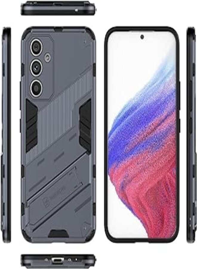 For Samsung Galaxy A54 4G / A54 5G Punk Armor 2 in 1 PC + TPU Shockproof Phone Case with Invisible Holder (gray)