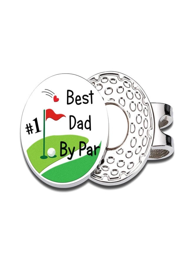 Fleure Esme Best Dad By Par Golf Ball Marker Hat Clip Funny Golf Ball Marker Gifts for Dad from Daughter Son Hat Clip Fathers Day Hat Clip Golf Maker Accessories Birthday Gift Golf Things for Golfer - Image 1