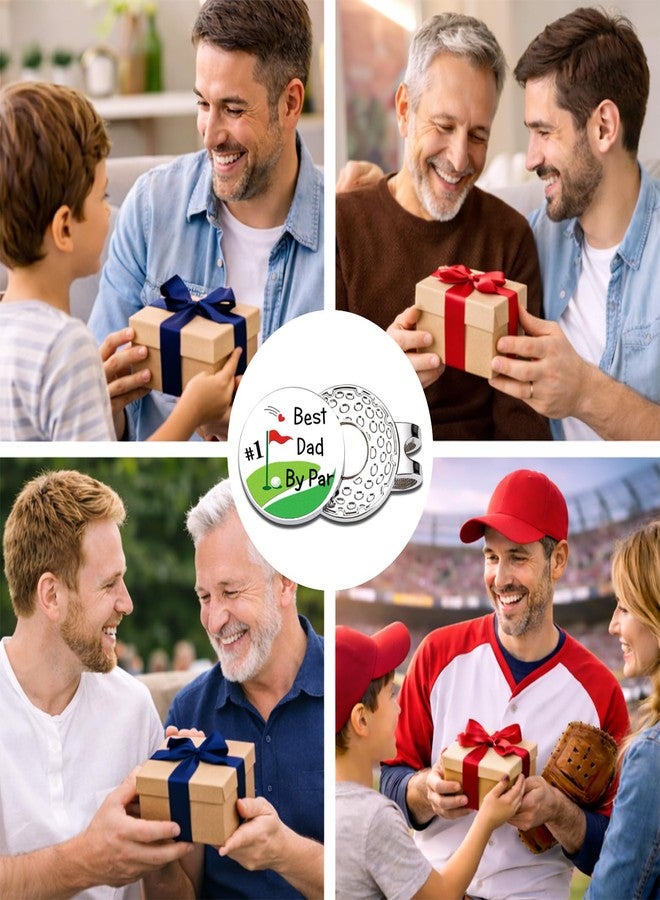 Fleure Esme Best Dad By Par Golf Ball Marker Hat Clip Funny Golf Ball Marker Gifts for Dad from Daughter Son Hat Clip Fathers Day Hat Clip Golf Maker Accessories Birthday Gift Golf Things for Golfer - Image 5