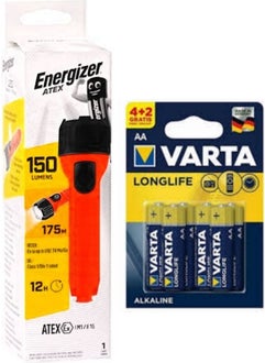 Energizer Atex 150 Lumen Flashlight + Varta Alkaline Aa Pen Battery 6 Pcs  - Image 1