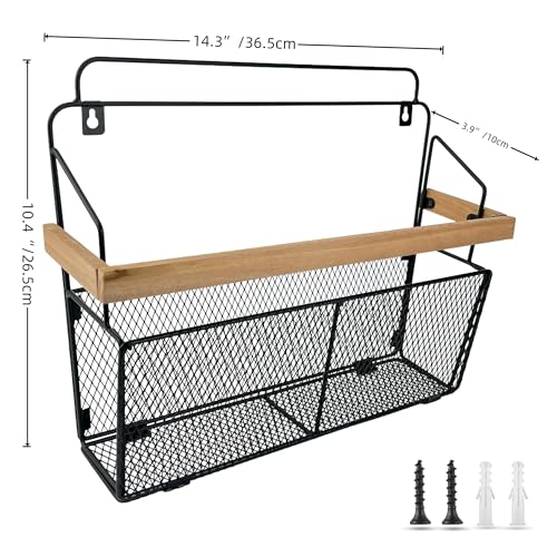 Pubgeer Wall Mounted Magazine Holder WoodenTrim Wall File Organizer Hanging Magazine Rack File Organizer for Entryway Living Room Kids room and Office Hanging Mail Organizer - Image 3