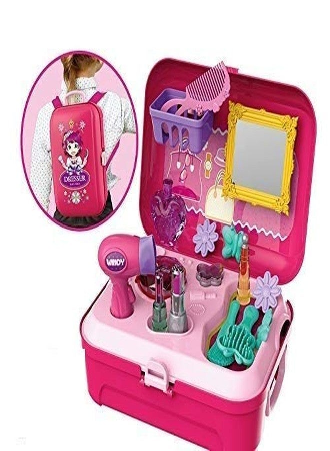 twisha enterprise beauty set for girls kids makeup toy suitcase (backpack beauty suitcase)-Multi color - Image 1