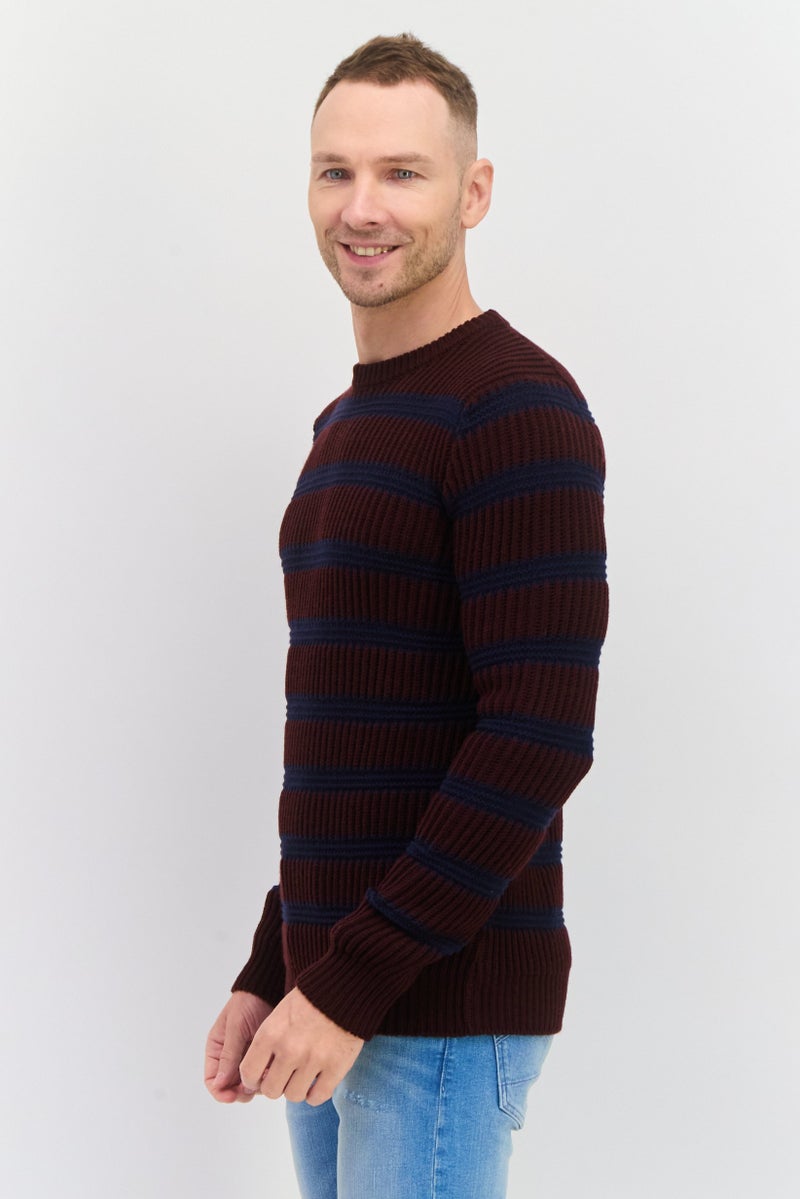 TRUSSARDI سويت شيرت تروساردي جينز للرجال بياقة دائرية وأكمام طويلة، أحمر ميرلوت - Image 2