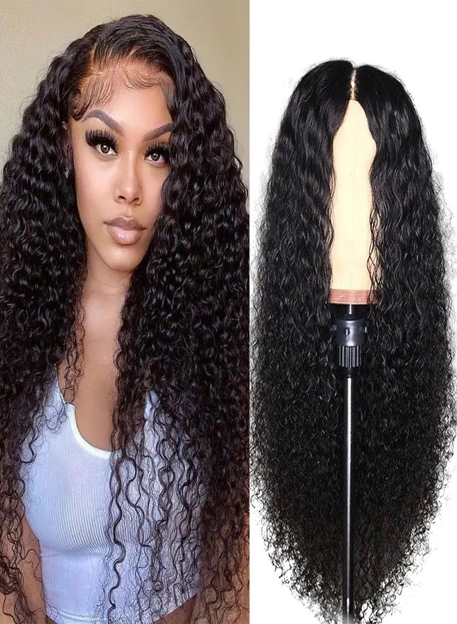 AUOCATTAIL 13x6 Lace Front Wigs Curly Wigs HD Transparent Pre Plucked Glueless Human Hair 180 Density Deep Part Curly Wigs for Women Natural Color (26 Inch) - Image 1
