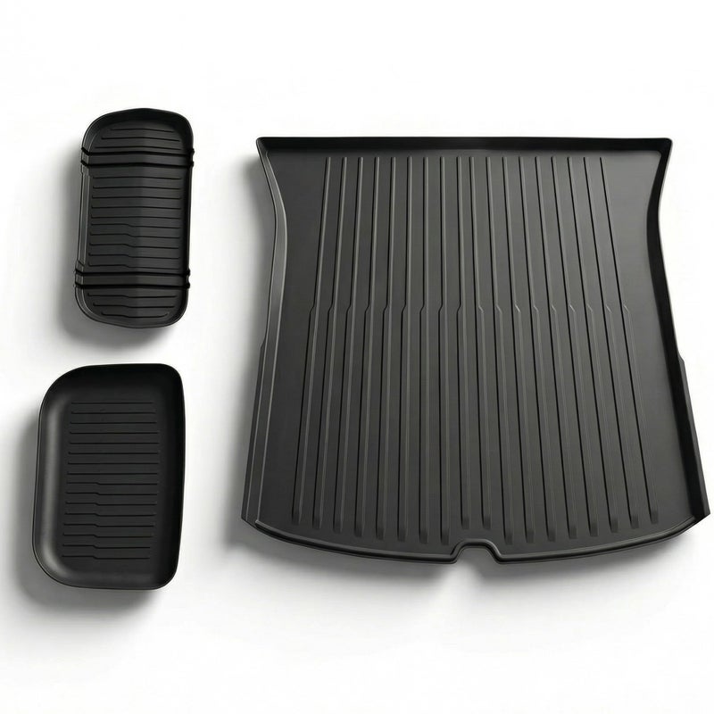 CYBERBEANS All Weather Cargo Liners for New 2025 2026 Tesla Model Y Juniper Trunk Mat with Front and Rear Frunk Trunk Tray Mats Protector Anti-Slip TPE Accessories (3PCS) - Image 1
