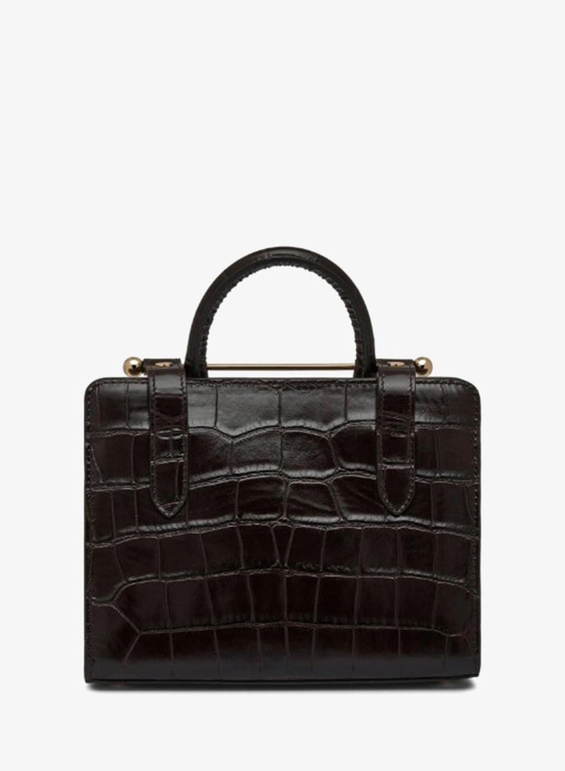 Strathberry Mini Tote In Croc Leather - Image 4