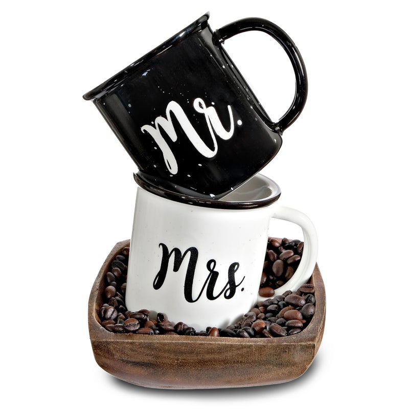 MAINEVENT Mr and Mrs Mugs 11 Oz Ceramic Coffee Cup Couple Gift