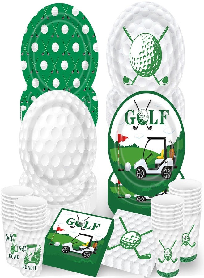 WIQEDOHA Golf Party Decorations 100Pcs Golf Ball Birthday Party Supplies Golf Plates and Napkins Cups for Golf Themed Party Hole in One Birthday Decorations - Image 1