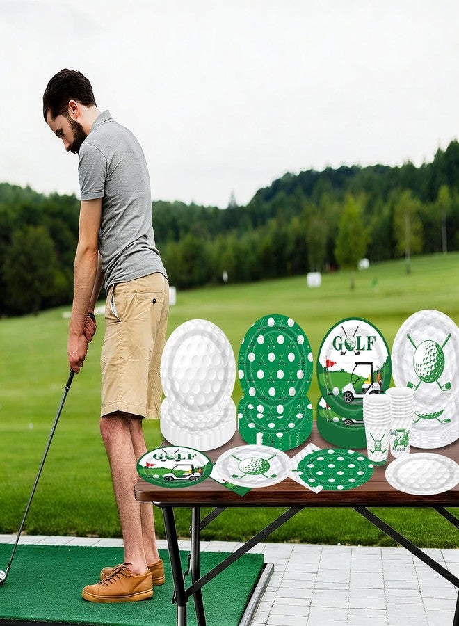 WIQEDOHA Golf Party Decorations 100Pcs Golf Ball Birthday Party Supplies Golf Plates and Napkins Cups for Golf Themed Party Hole in One Birthday Decorations - Image 5