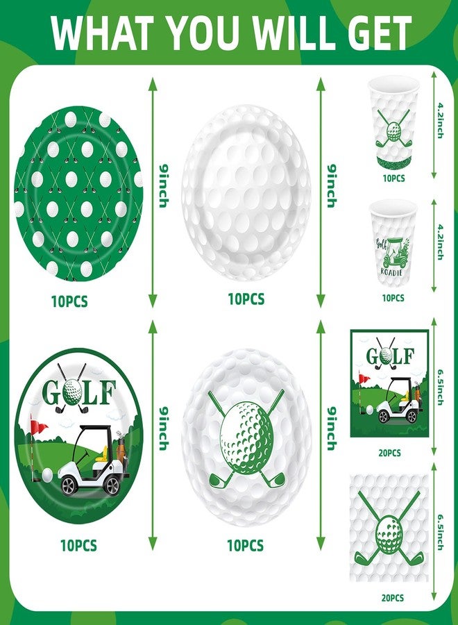 WIQEDOHA Golf Party Decorations 100Pcs Golf Ball Birthday Party Supplies Golf Plates and Napkins Cups for Golf Themed Party Hole in One Birthday Decorations - Image 2